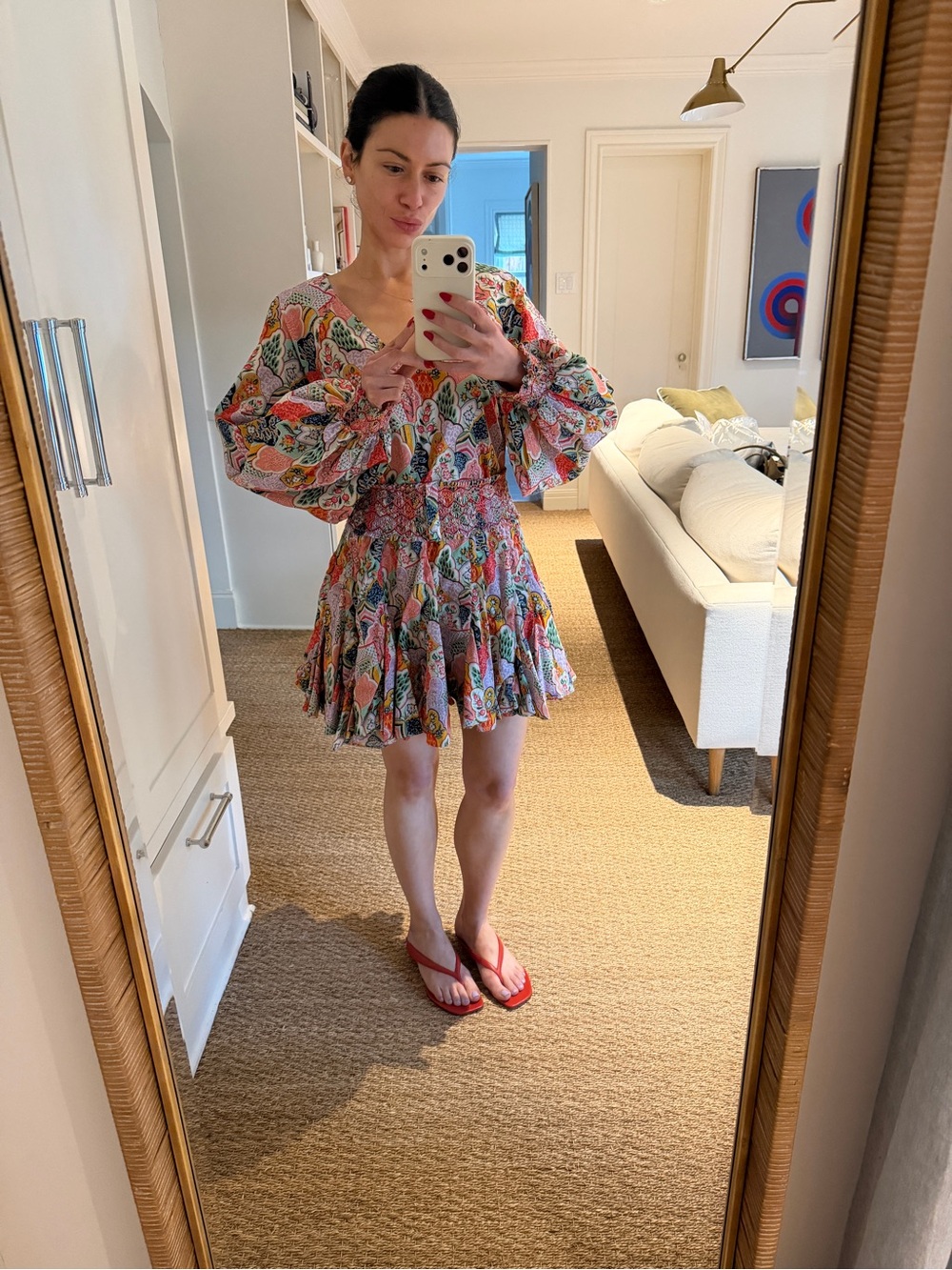 Rhode Olivia Floral Cotton Mini Dress XS - Picture 17 of 17